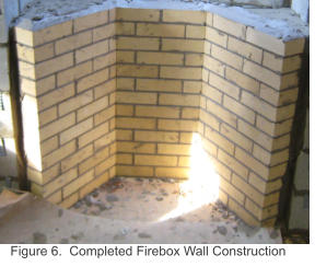 Figure 6.  Completed Firebox Wall Construction
